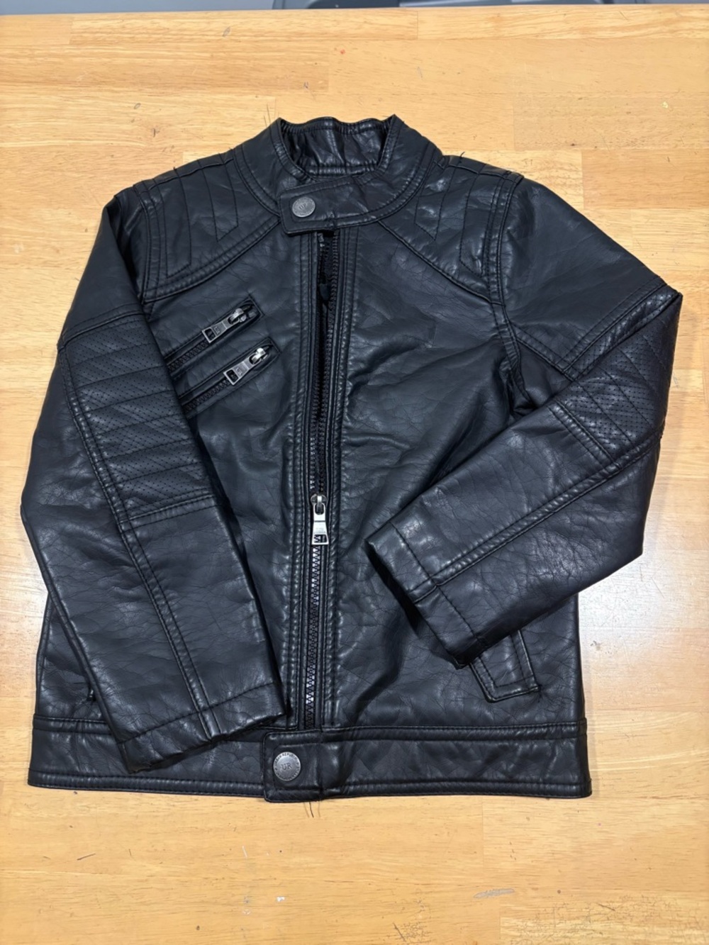 Urban Republic Black Faux Leather Bomber Jacket